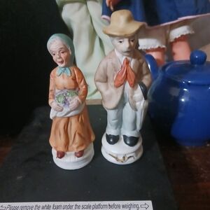 Vintage Ceramic Figurines - Elderly Couple